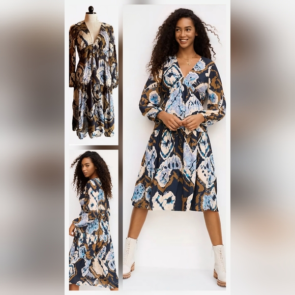 Anthropologie Dresses & Skirts - *NWT* Anthropologie | Othilia Arden | Tie-Dye Midi Boho Cotton Dress | Small